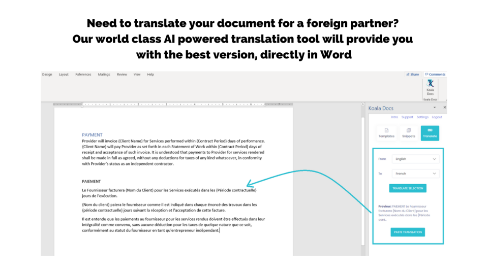 screenshot of Koala Docs